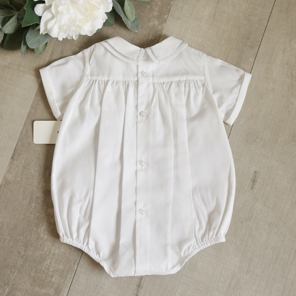 Blue Heirloom Car Creeper Romper Feltman Brothers Newborn NWT Special Occasion - Picture 3 of 4
